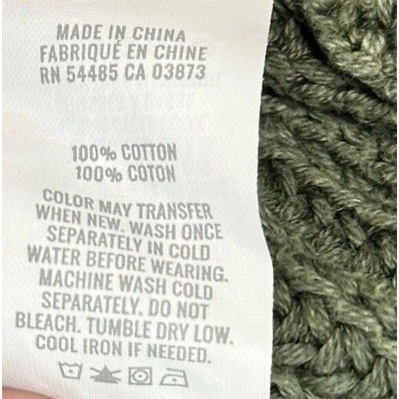 Aerie Oversized Cable Knit V Neck Pullover Slouchy Sweater Green Size XS - Picture 7 of 8